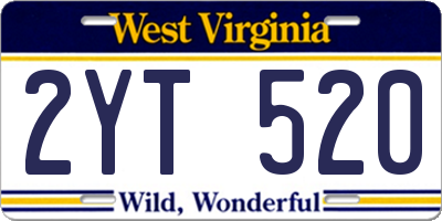 WV license plate 2YT520