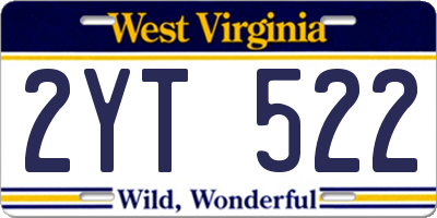 WV license plate 2YT522