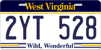 WV license plate 2YT528