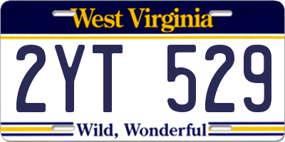 WV license plate 2YT529