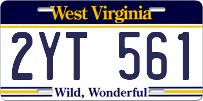WV license plate 2YT561