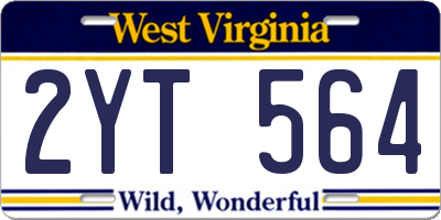 WV license plate 2YT564