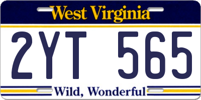 WV license plate 2YT565