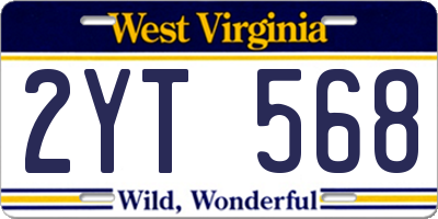 WV license plate 2YT568