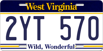 WV license plate 2YT570