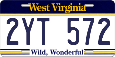 WV license plate 2YT572