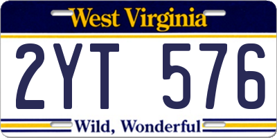 WV license plate 2YT576