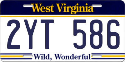 WV license plate 2YT586