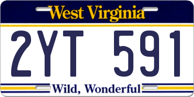 WV license plate 2YT591