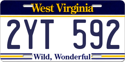 WV license plate 2YT592