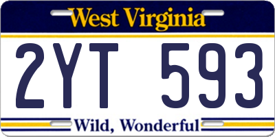 WV license plate 2YT593