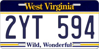 WV license plate 2YT594