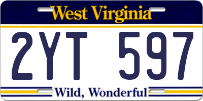WV license plate 2YT597