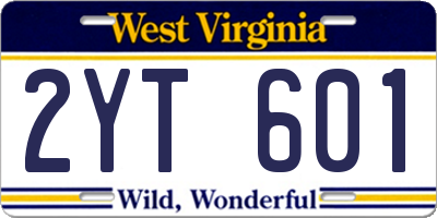 WV license plate 2YT601