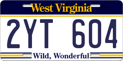 WV license plate 2YT604