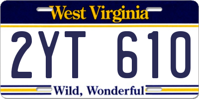 WV license plate 2YT610