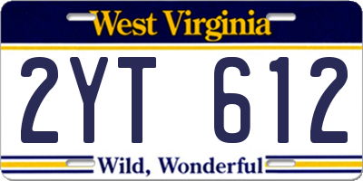 WV license plate 2YT612
