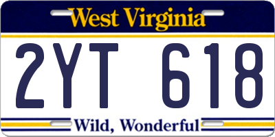 WV license plate 2YT618