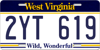 WV license plate 2YT619