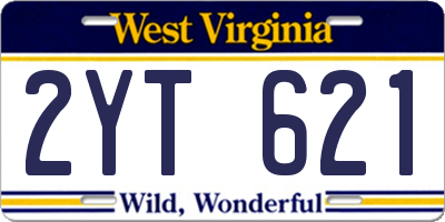 WV license plate 2YT621