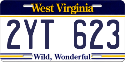 WV license plate 2YT623