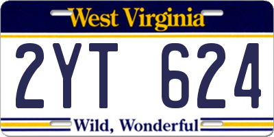 WV license plate 2YT624