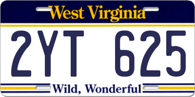 WV license plate 2YT625