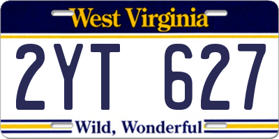 WV license plate 2YT627