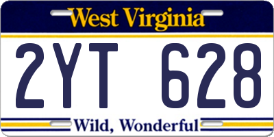 WV license plate 2YT628