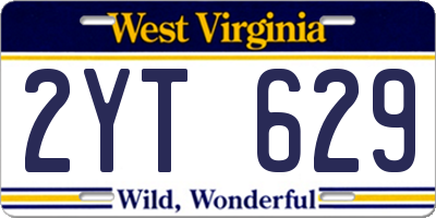 WV license plate 2YT629