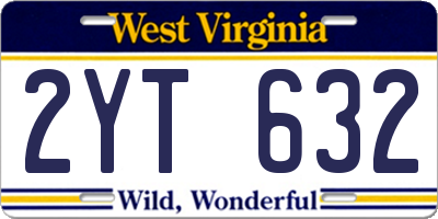 WV license plate 2YT632