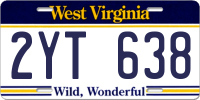 WV license plate 2YT638