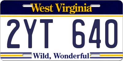 WV license plate 2YT640