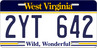 WV license plate 2YT642