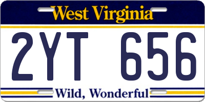 WV license plate 2YT656