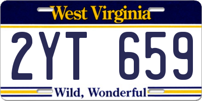 WV license plate 2YT659