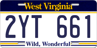WV license plate 2YT661