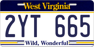 WV license plate 2YT665