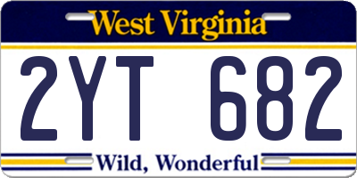 WV license plate 2YT682