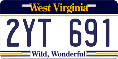 WV license plate 2YT691