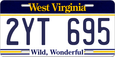 WV license plate 2YT695