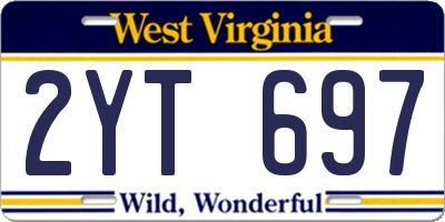 WV license plate 2YT697