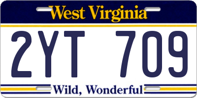 WV license plate 2YT709