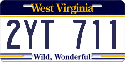 WV license plate 2YT711