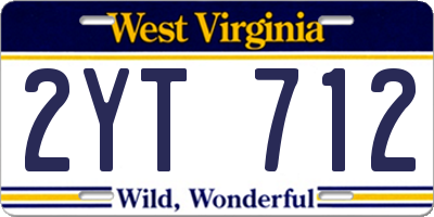 WV license plate 2YT712