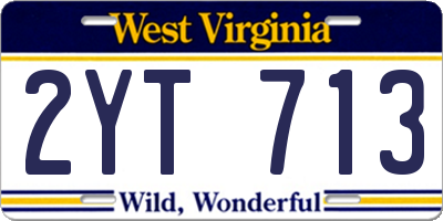 WV license plate 2YT713