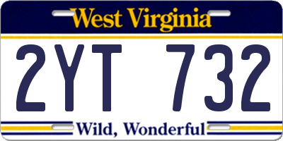 WV license plate 2YT732