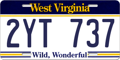 WV license plate 2YT737