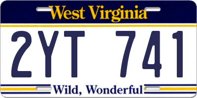 WV license plate 2YT741