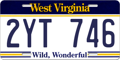WV license plate 2YT746